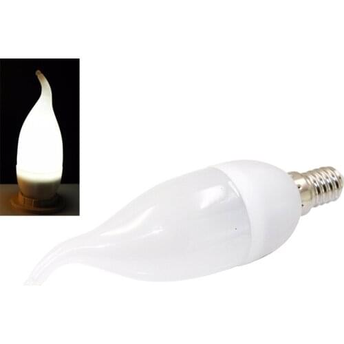 LED candle light bulb 5W tip bubble tail crystal chandelier special E14,Pull tail(Cold white 220v)