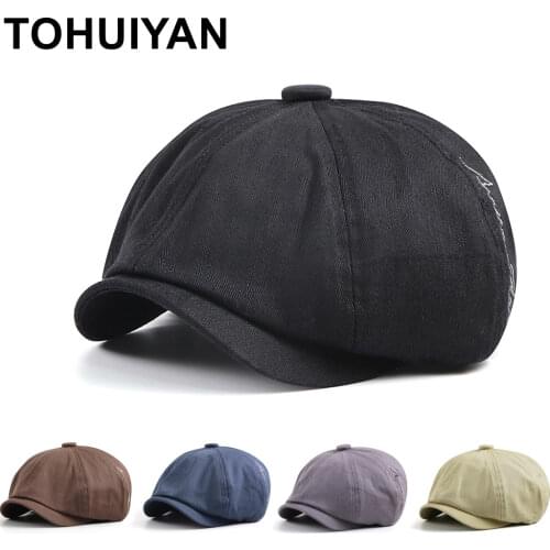 TOHUIYAN Brand Octagonal Hat For Women Fashion Bone Feminino Beret Hats Summer Autumn Casual Newsboy Cap Men Artist Gatsby Caps