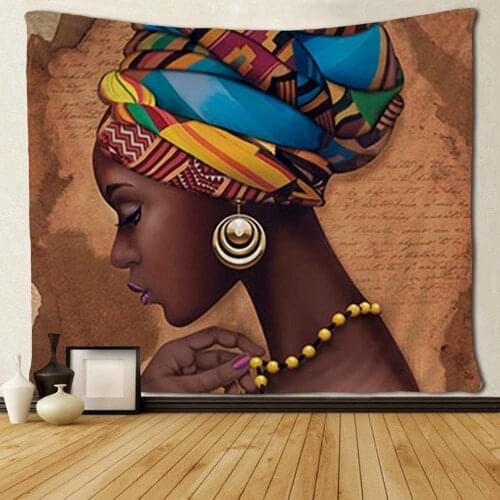 Traditional African Women Black Tapestries Wall Art Hippie Bedroom Living Room Dorm Wall