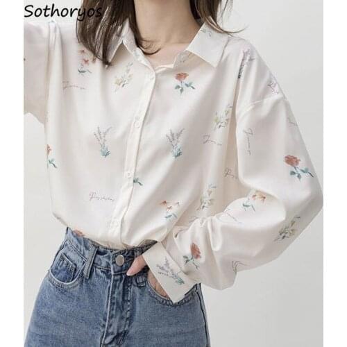 Women Shirts Long Sleeve Chiffon Printed Summer Sun-proof Womens Blouses Loose Casual Korean Style OL Elegant Outwear Streetwear