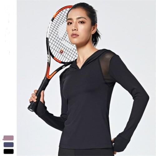 Workout Long Sleeve Shirts for Women - Yoga Running Tops Pullover Exercise T-Shirt With Thum Crop Athletic Dry Fit 2020 Autumn