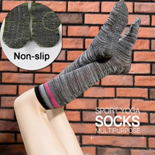 1 pair Women Elastic Compression Socks Stockings Silicone Non-slip Stripes Sports Long Barrel Pressure Sock Yoga Socks