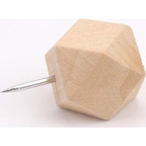 50pcs/set Jumbo Size Polygon Diamond Sharpe Wooden Push Pins Art and Drawing Used School Office Sundries Standard Pins