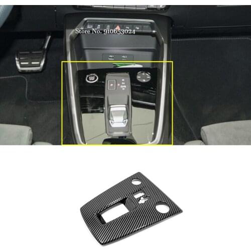 ABS Carbon fiber LHD Car gear shift knob frame panel Decoratione Cover Trim styling For Audi A3 2020 2021 Car Accessories 1PCS