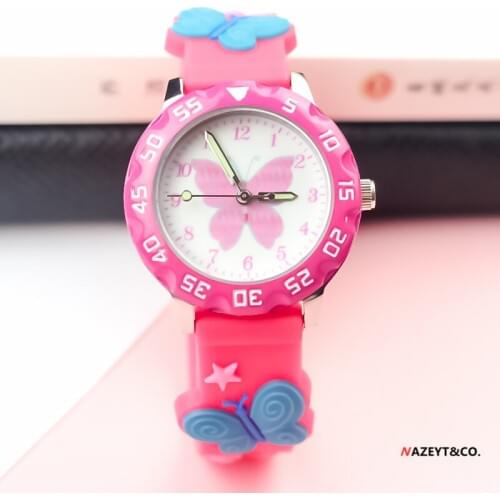 Promotionnewfashiongirlscutecartoon3DbutterflydialquartzwatchchildrenboyssoftsiliconestrapsportswristwatchInfanoj rigardas