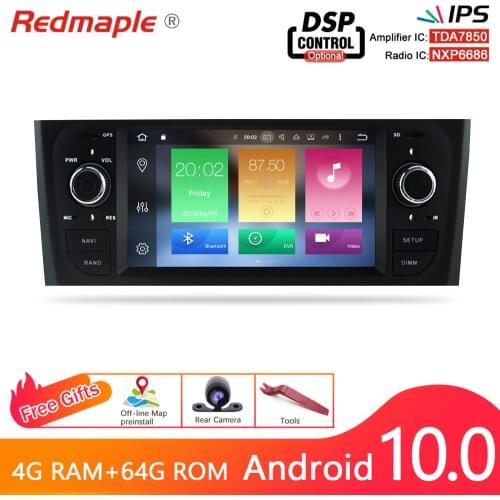 IPS Screen Android 10.0 Car Auto Radio GPS Navigation Multimedia Stereo For Fiat Grande Punto Linea 2006-2012 DVD Headunit 4G RA