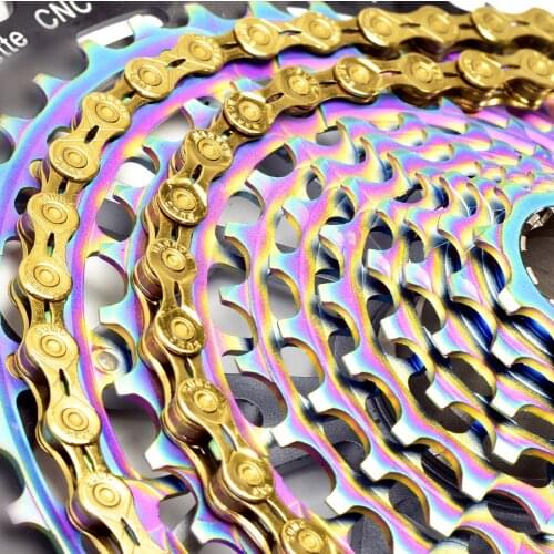 SUMC mountain bike chain road folding bike variable speed hollow chain gold chain 9 10 11 12 speed mtb bicycle parts