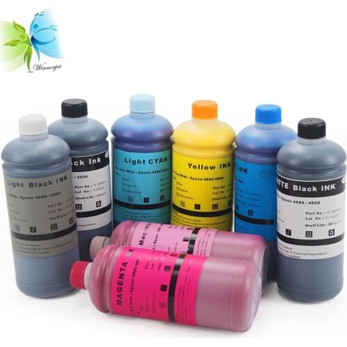 WINNERJET DTG Printer Ink 1000ml/bottle Waterproof Pigment Ink Refill For Epson 4800 4880 Printer