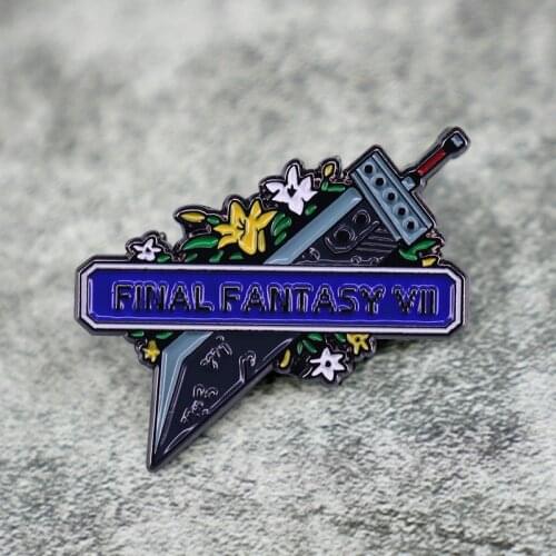 Final Fantasy Buster Sword Cloud Brooch Pins Enamel Metal Badges Lapel Pin Brooches Jackets Jeans Fashion Jewelry Accessories