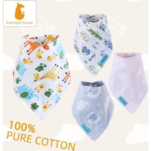 Kangarouse Cotton Bandana Bibs Baby Babador Infant Burp Cloths Saliva Towel Baby Eating Accessory