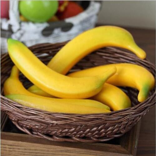 6pcs Artificial Bananas Plastic Foam Artificial Bananas Simulation Fruit Props Decor Kit Practical Home Decor