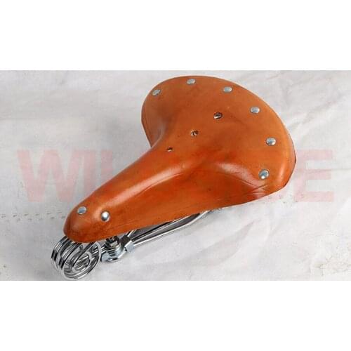 Classic Retro Vintage Style Bike Saddle Mountain Bike Road Bike Saddle Seat Ladies Mens Bicycle Comfort Cowhide Saddle