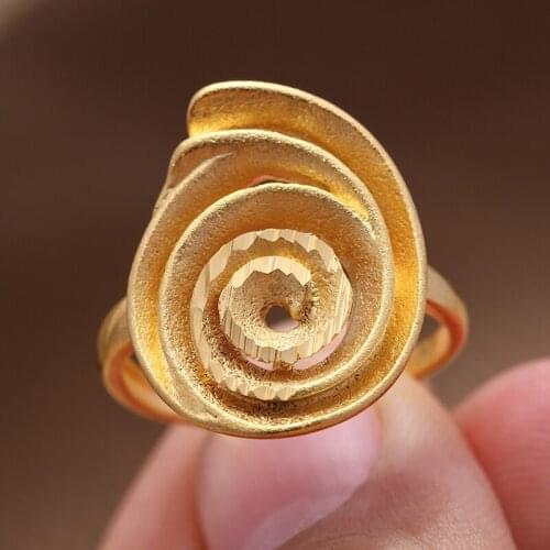 Dubai Ethiopia Gold Girls lovely Flower Hoop Rings For women Man girlsboy jewelry african Christmas gift