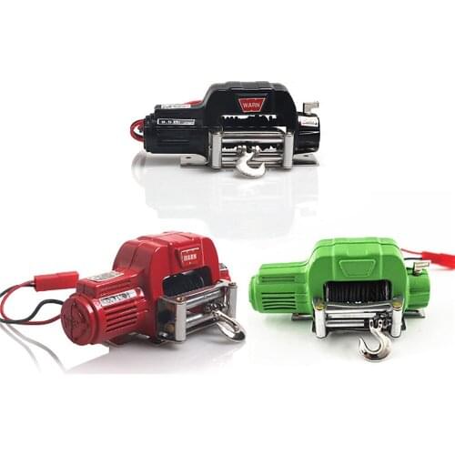 Electric Motor Winch & Controller Receiver for 1/10 SCX10 90046 D90 TRX4 Defender RC Car Accessories