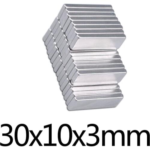 10-50PCS 30x10x3 mm block Powerful N35 Magnets 30mmX10mm Sheet Permanent Magnet 30x10x3mm Strong Neodymium Magnetic 30*10*3 mm