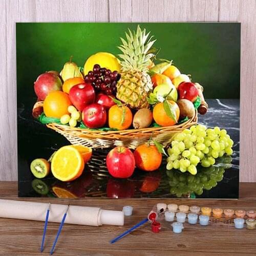 Fruit DIY Paint By Numbers Kit Acrylic Paints 40*50 Paiting By Numbers New Design For Adults Wall Art For Handicraft