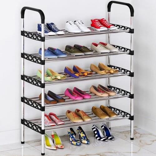 New Metal DIY Shoe Rack Space Saving Stand Footwear Amazing Organizer Living Room Furniture Shoes Storage Rack Shoe Cabinet