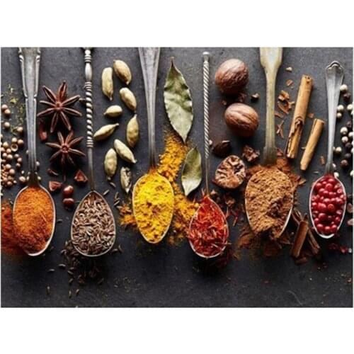 New Diamond Painting Kitchen Cross Stitch Full Square Diamond Embroidery Seasoning Picture Rhinestones Mosaic Home Decor ll060