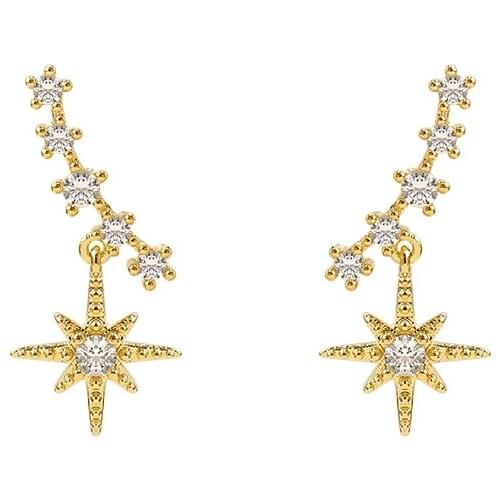 Charm S925 Stud Earrings Fashion 2020 New Temperament Earrings Simple And Small Crystal Octagon Star Earrings Women Wholesale