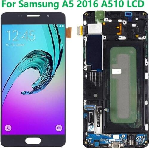 Original AMOLED 5.2"LCD For Samsung Galaxy A5 2016 LCD Display With Frame SM-A510F A510 A510F/DS Touch Screen Digitizer Assembly