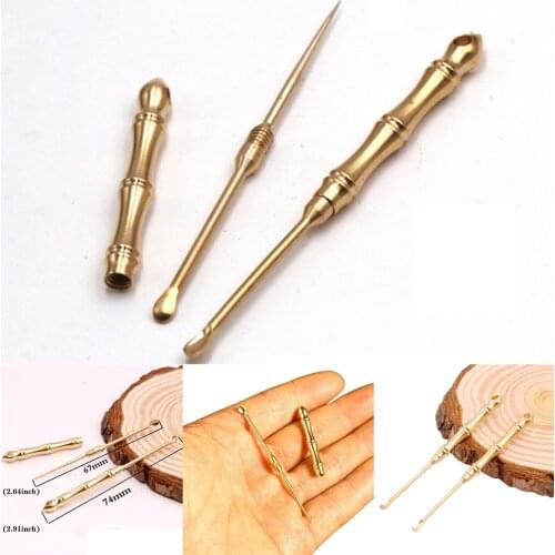 Portable Multifunctional Ear Spoon Toothpick Combination Pure Brass Toothpick Ear Spoon Stronger Than Dental Floss Tool