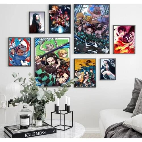 Modern Style Art Anime Demon Slayer Poster Picture Art Home Decor Canvas Painting Bedroom Living Kids Room Sofa Wall Decoration