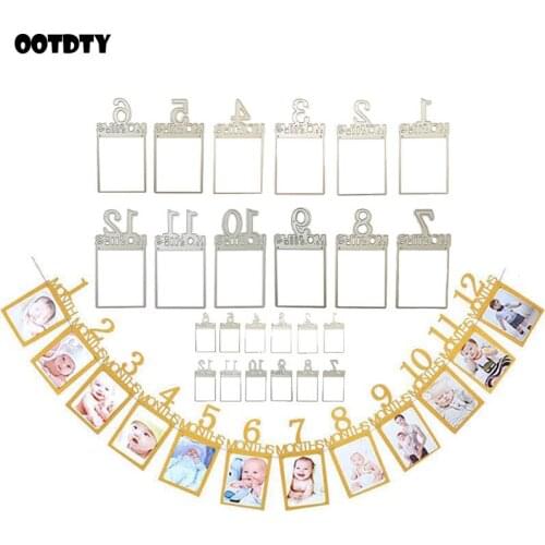 24Pcs Photo Frame Metal Cutting Dies Stencil Scrapbooking Materials DIY Album Stamp Paper Card Embossing Craft New Dies for 2021