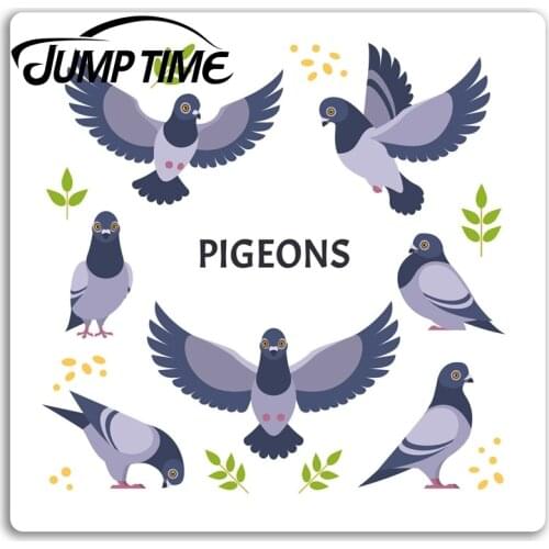 Jump Time Pigeons Vinyl Stickers Pigeon Bird Dove Sticker Laptop Luggage Car Assessoires Window Decals Car Wrap DIY