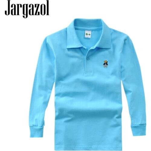 Jargazol Kids Long Sleeve Polo Shirt Cotton Boy Shirts Toddler Kids Chemise Girls Camisa Children Costume Sports Polo Shirts