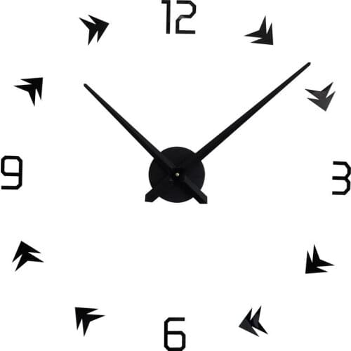 Creative DIY wall Bedroom Silent clock clock large size Acrylic wall with sticker clock Battery Operated, Easy to Read