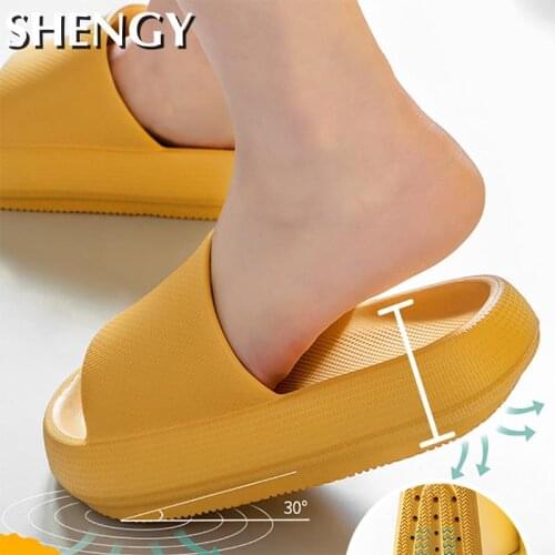 Unisex Slippers Indoor Bathroom Home Non-Slip Bathroom Bath Slippers Quick-Drying Elasticity Thick Soft Comfortable Slides