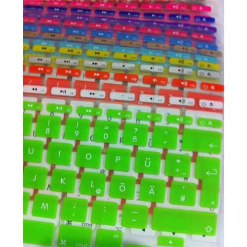 EU German Fonts Silicone Keyboard Cover 5PCS Skin Sticker Protector Protective Film For Macbook Air 11 11.6 Hot Sale MEAFO
