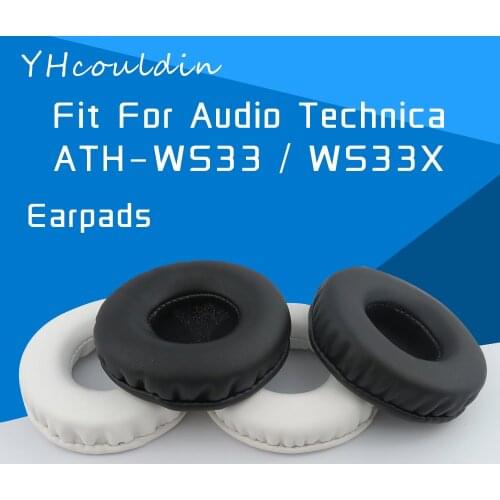 YHcouldin Earpads For Audio Technica WS55 WS55X ATH-WS55 ATH-WS55X Headphone Accessaries Replacement Wrinkled Leather