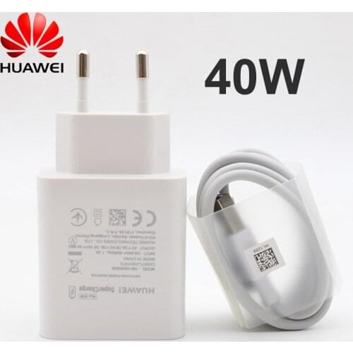 Huawei Charger 40W Original 10V4A Supercharge EU Charge adapter 5A USB type c cable for nova 5 5t 5 pro mate 30 pro p20 p30 pro
