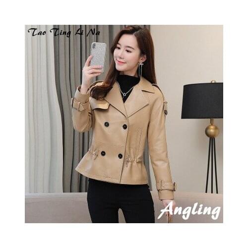 2020 Women Spring Genuine Real Sheep Leather Jacket R45