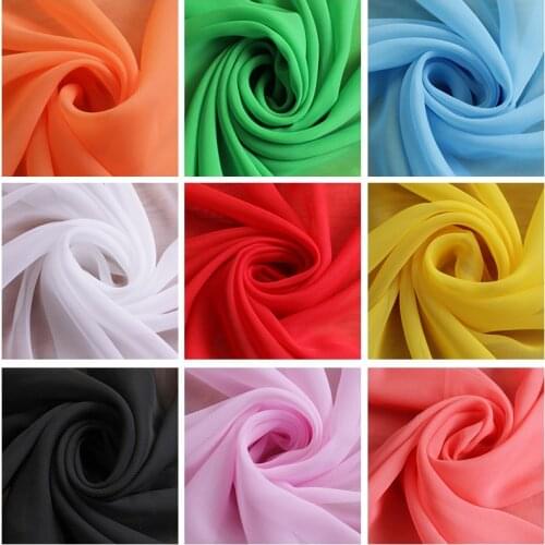 1.5 Meter *1 Meter Chiffon Fabric Jorge Yarn Fabric solid color wedding Dress Skirt Lining Blouse Curtain Georgette cloth