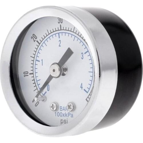 1/8" NPT Air Compressor / Hydraulic Pressure Gauge 0-60 PSI Back Mount 1.5" Face