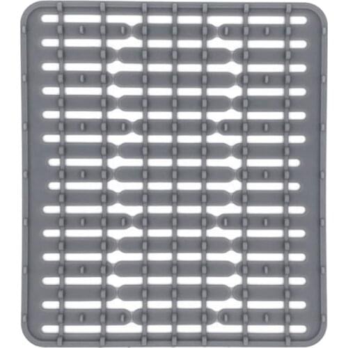 1 Pcs Silicone Sink Mat Drain Mat Kitchen Sink Mat Multifunctional Wash Basin Mat Water Filter Mat,Gray