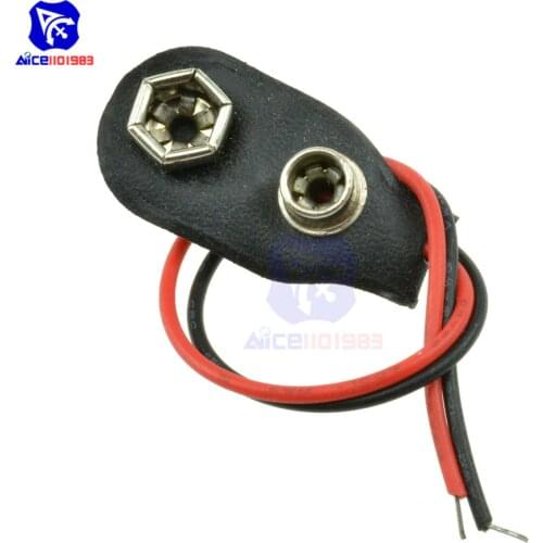 10PCS/Lot Snap On 9V Battery Holder Clip Connector Hard Shell 10CM Cable Lead