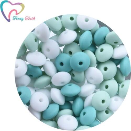 100 pcs Loose Silicone Beads Abacus Lentils 12*6mm Diy Teething Jewelry Bpa Free Baby Pacifier Chain Silicone Beads