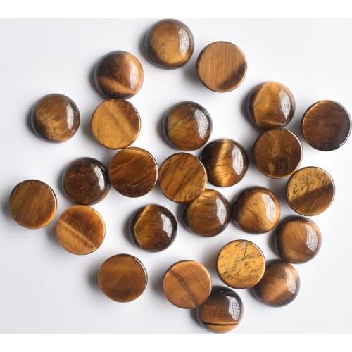 2020 fashion natural tiger eye stone round shape CAB CABOCHON beads for jewelry accessory making 14mm wholesale 50pcs/lot free