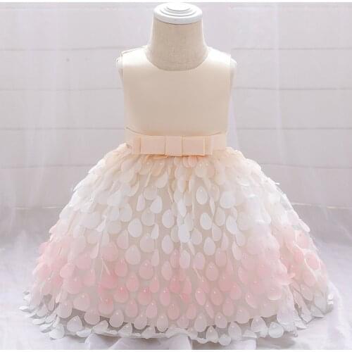2021 Girls Sequins Evening Party Dress Kids Round Neck Sleeveless Bow Mesh Bubble Dance Princess Formal Dress