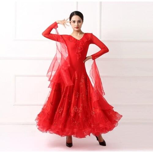2021 Woman modern dance dress performance dress national standard dance competition dress Waltz dance Costumes LYQ1837