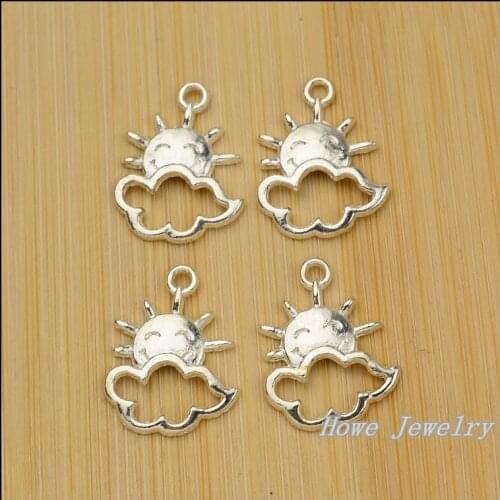 35 pcs Bright silver lovely Smile overcast to clear weather icon Pendant Charm Fashion Bracelet DIY Jewelry Findings JC-706
