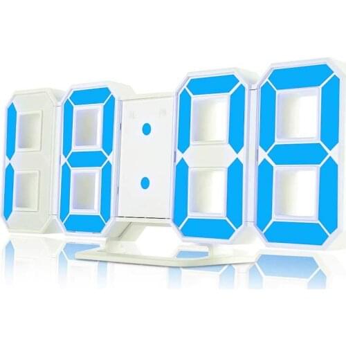 3D LED Digital Alarm Clock Adjustable Brightness Electric Desk Clock 12/24 Hours Display Home Office Nightlight Wall Clock