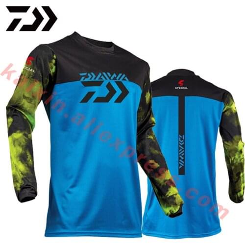 4 Colors 2021 New Style Daiwa Men Fishing Clothes UV Protection Moisture Wicking Quick-drying Breathable Fishing Shirts