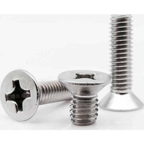 5/50pcs M1 M1.2 M1.4 M1.6 M2 M2.5 M3 M3.5 M4 M5 M6 M8 A2-70 304 Stainless Steel Cross Phillips Flat Countersunk Head Screw Bolt