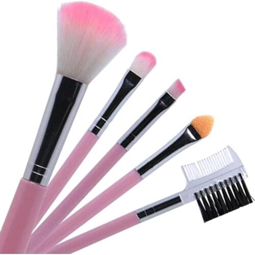 5Pcs Eye Shadow Foundation Eyeliner Eyelash Lip Makeup Brushes Cosmetic Tools