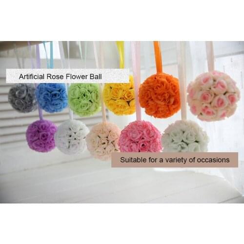 5Pcs/lot Artificial Small Rose Flower Ball Hanging Fake rose flower Wedding Decor Flower Ball Christmas Tree Decoration party