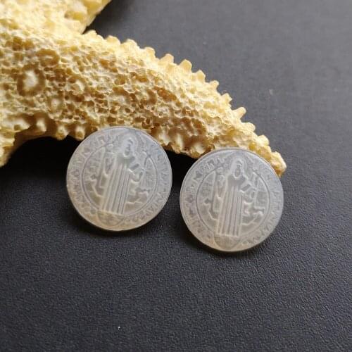 50pcs/lot 12mm Natural San Benito Mother of Pearl Shell Round Cut San Benito Mother Pearl Shell for DIY Jewelry